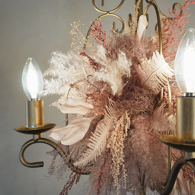 中型シャンデリア ピンク